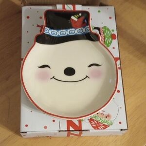 Temp-Tations Whimsical Snowman With Cardinal Spoon Rest NIB